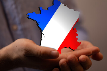 modern france map of the country 3d