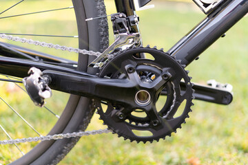 close-up contact pedals for a mountain bike.