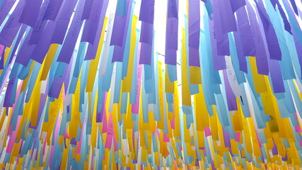 Colorful crêpe paper stripes on festival in Berlin.