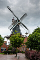 Windmühle Ditzum, Galerieholländer, Rheiderland, Ostfriesland, Niedersachsen, Deutschland