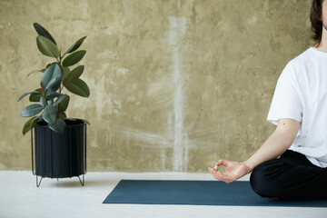 close-up of yoga mudra with one hand