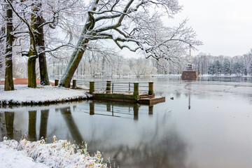 Winter in Catherine park, Tsarskoe Selo (Pushkin), Saint Petersburg, Russia