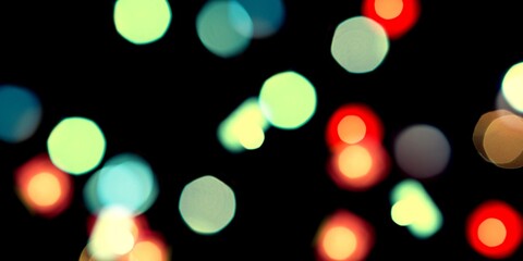 Glowing Bokeh In Black Blackground