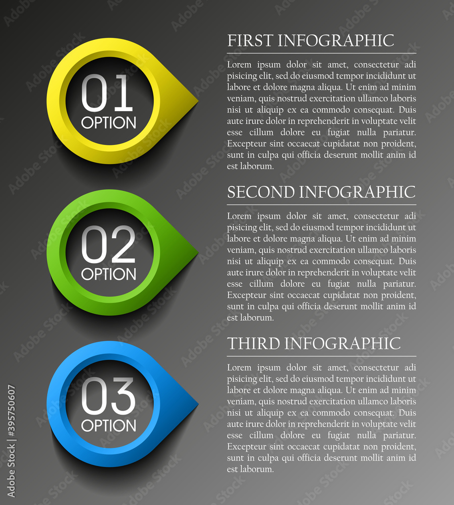 Poster set of origami vector arrow banners with shadow for websites or business design
