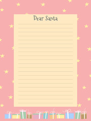 Vector Letter to Santa Claus, cute letter