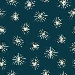 Seamless vector hand draw pattern, New year Christmas snowflakes