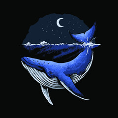illustration of a blue whale © SINGINK