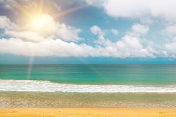 Sea view from tropical beach.