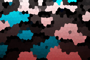 Abstract Lovely Blue, Pink & Brown Mosaic Tiles Material Texture Wallpaper Background