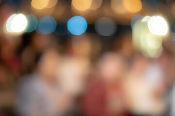 Large blur circle bokeh background from nigth ceremony for your artwork design vintage tone