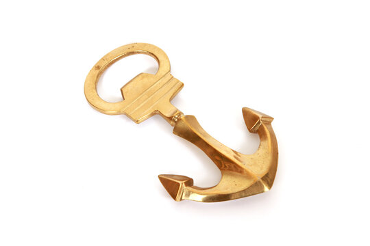 Closeup Shot Of A Bottle Opener In The Shape Of An Anchor