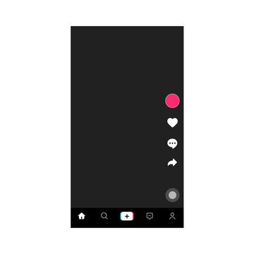 TikTok App. Concept Interface. Vector Illustration