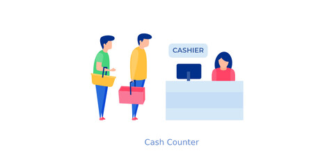 Cash Counter Vector 