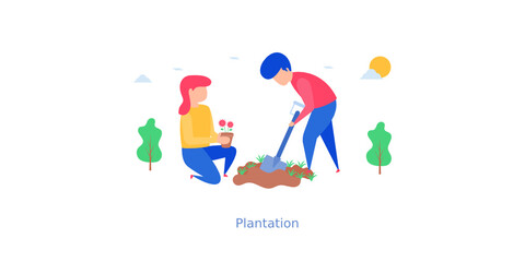 Growing Plants Illustration 