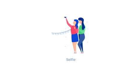 Fototapeta na wymiar Selfie With Friends 