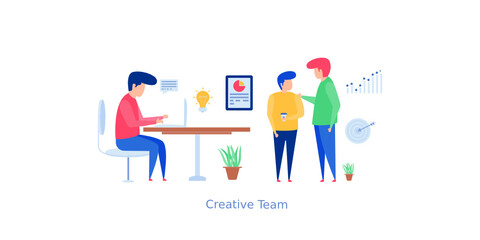 Creative Teamwork Vector Illustration