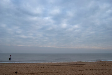 The North Sea coastline at the town of Southwold in Suffolk, UK