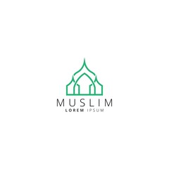 Mosque, Islamic, Muslim icon logo design vector template.