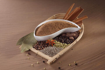 Garam Masala (Famous Indian combination of different spices) all ingredients together.
