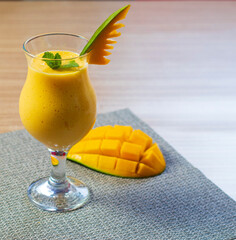 mango juice in the glass