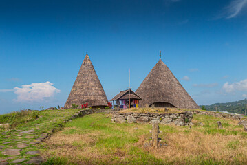 Houses in traditional village on Flores, Indonesia