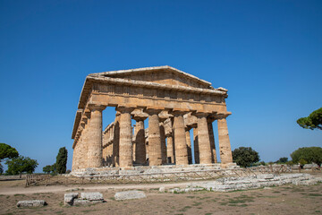Fototapeta na wymiar The Second Temple of Hera in Paestum, Southern Italy