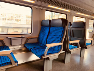 interior of a modern train in Berlin Germany