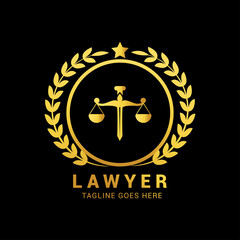 Justice legal logo icon vector template.