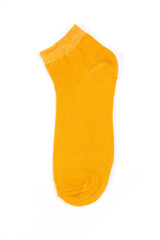  yellow short sock on a white background, top view
