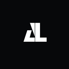 Creative Professional Trendy and Minimal AL Letters, Logo Design in Black and White Color, Initial Based Alphabet Icon Logo in Editable Vector Format