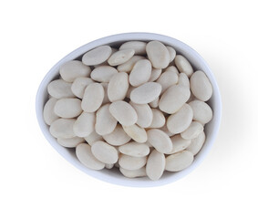 White beans isolated on white background.