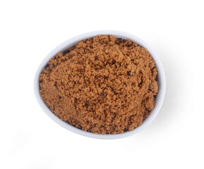 Cane sugar isolated on white background.
