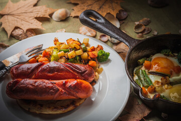 Still life- the bratwurst on the grill