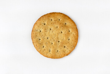 Top view of biscuits isolated on white background.