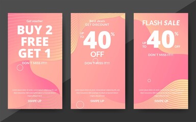 Flash sale discount banner template promotion, end of season special offer banner, template design for media promotions and social media promo, vector illustration.