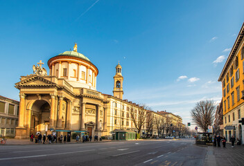 Roma  Street view in Bergamo City.