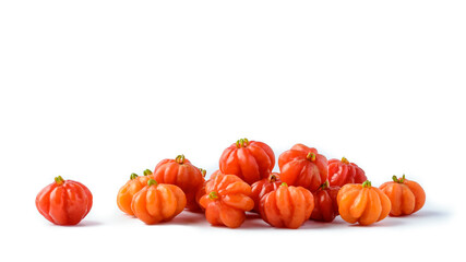 Surinam Cherries or Pitanga Fruit on White Background