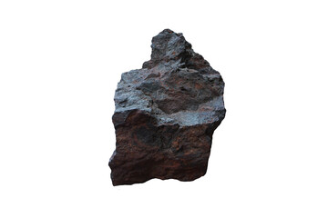 hematite stone rock isolated on white background.