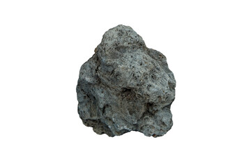 Basalt rock specimen isolated on white background.