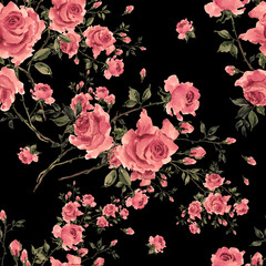 Seamless pattern of beautiful roses