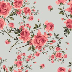 Seamless pattern of beautiful roses