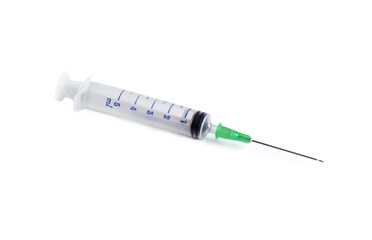 syringe with needle isolated on white background