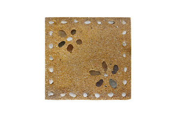 Floral Cement Sheet for paving garden paths isolated on a white background.