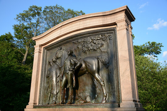 New York, NY, USA - JUNE 21, 2019: Entrance in Prospect park in Brooklyn