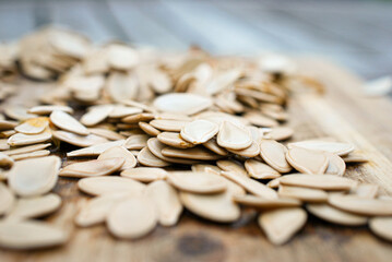Graines de courges sur table