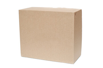 Cardboard box on white background