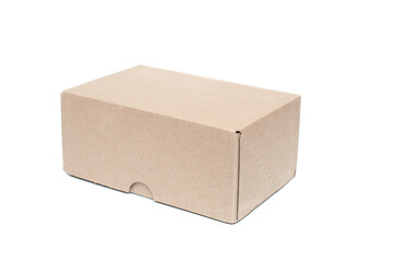 Cardboard box on white background