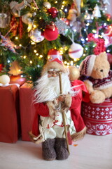 new year's tree decorated in red