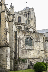 Fototapeta premium Norman Gothic style Church of the Trinity - former Fecamp abbey, built from 1175 to 1220. Fecamp, department of Seine-Maritime, Haute-Normandie region, France. 