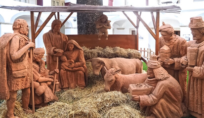 Christmas decoration in Portugal -traditional xmas crib